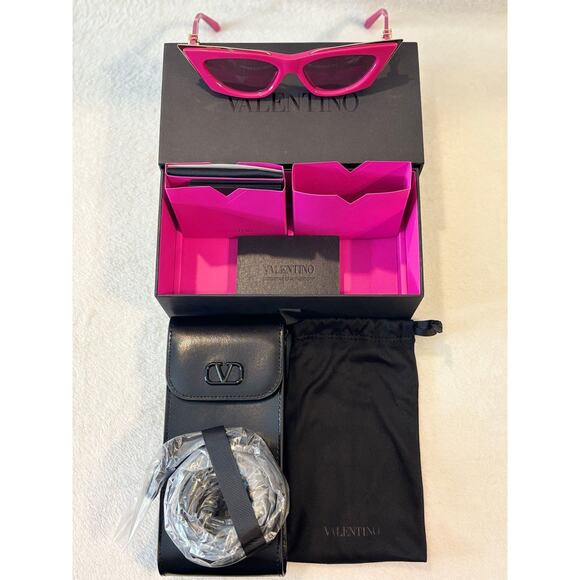 Valentino Sunglasses - V Gold Cut I VLS113C55 Pink & Gold Cat1 Size 55-17-142